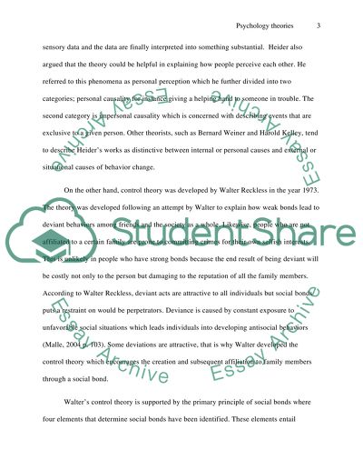 Attributive, Control and Other Psychological Theories