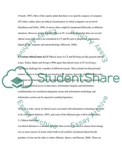 Unethical Behavior in Information Technology and Information Systems