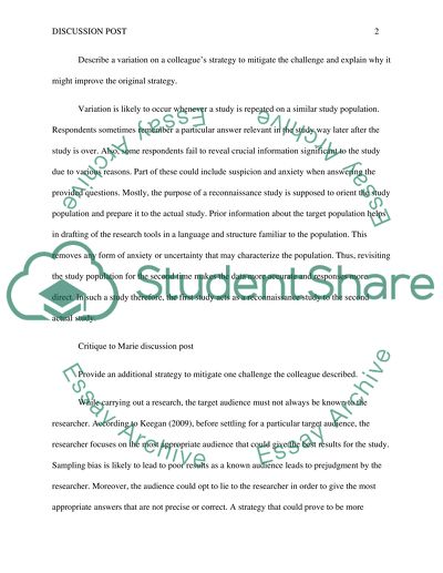 Beau discussion post one page