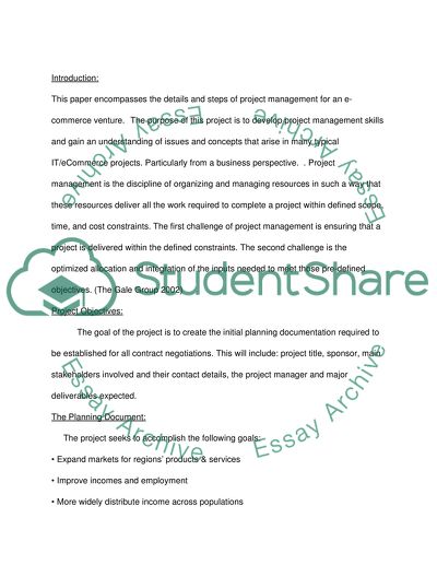 E-Commerce Project Management