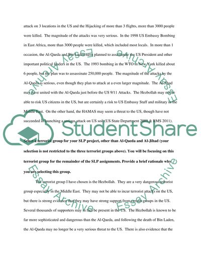 Hazard Analysis for Terrorism