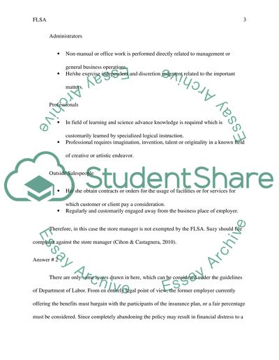 The Fair Labor Standard Act