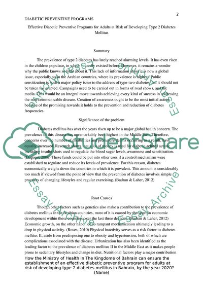 Effective Diabetic Preventive Programs for Adults at Risk of Developing Type 2 Diabetes Mellitus