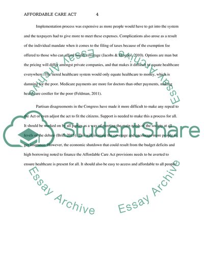 Analysis of the Affordable Care Act