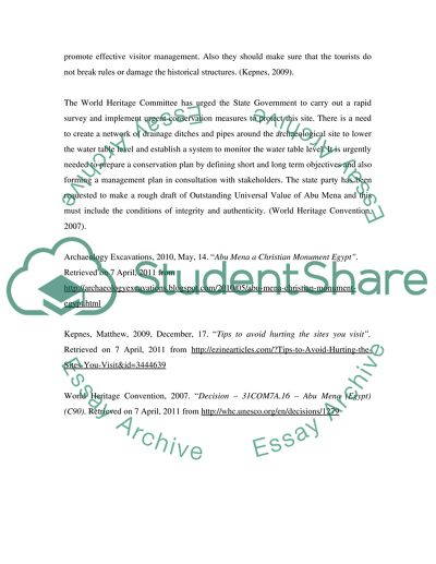 Threatened World Heritage Site located in Egypt: Abu Mena