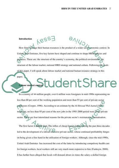 The Important Issues in Human Resources in the United Arab Emirates