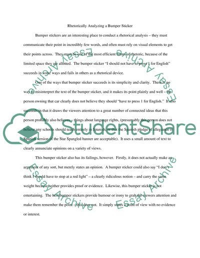 Rhetorically Analyzing a Bumper Sticker