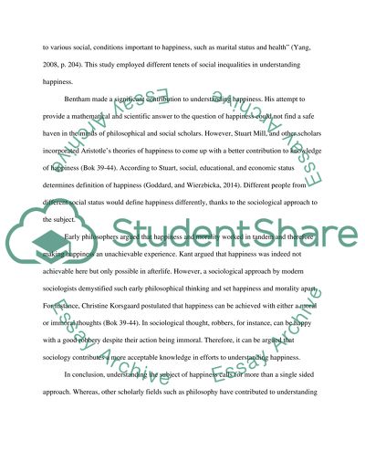 What does sociology bring to the study of happiness