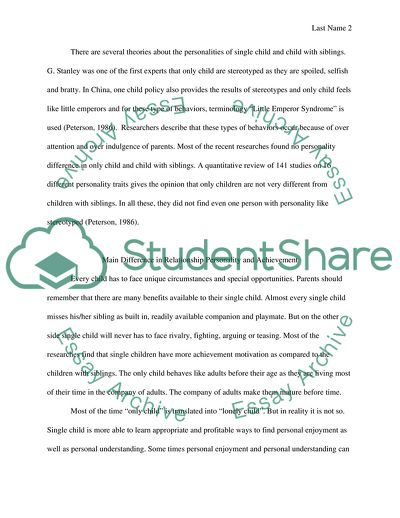 Difference in Relationship of Parents with their Only Child or Child with Siblings