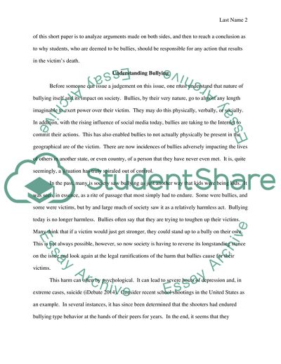 Should Bullies Be Held Responsible for the Death of a Victim