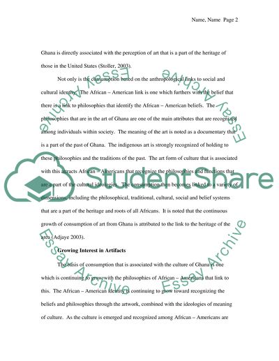 Art Consumption in Ghana by African Americans