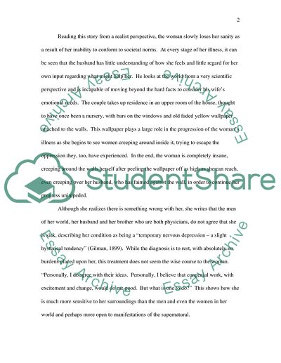 Fiction Paper - The Yellow Wallpaper By Charlotte Perkins Gilman