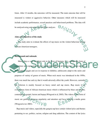 The Effects of Rap Music on Violent Behavior among African American Teenagers