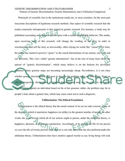 Notions of Genetic Discrimination, Genetic Determinism, and a Utilitarian Comparison