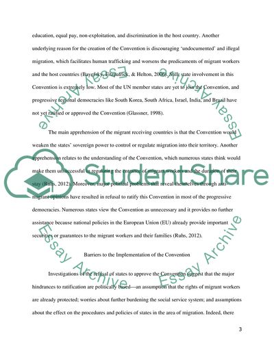 Challenges of Implementation of the United Nations Convention on Migrant Workers Right