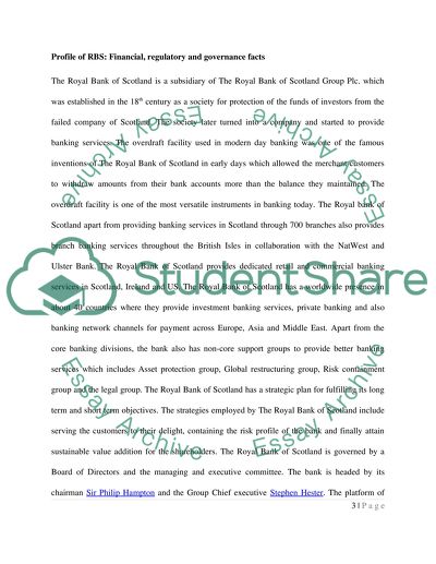 Corporate Governance and Regulation - A Case Study (RBS)