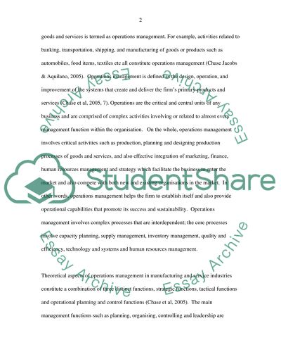 Business Management and Operations Management