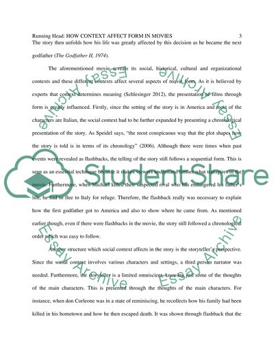 How Social, Historical, Cultural and Organizational Contexts Affect Form in Movies