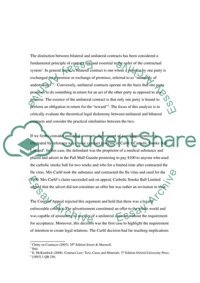 Unilateral and bilateral contracts