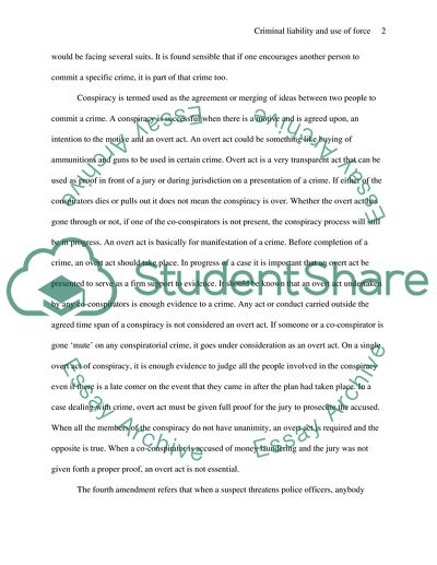 Criminal Liability And Use Of Force