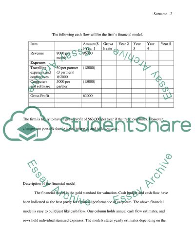 Description of the Financial Model