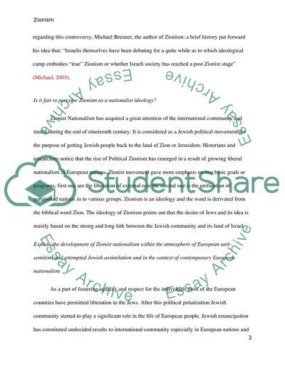 Zionism as a Nationalist Ideology