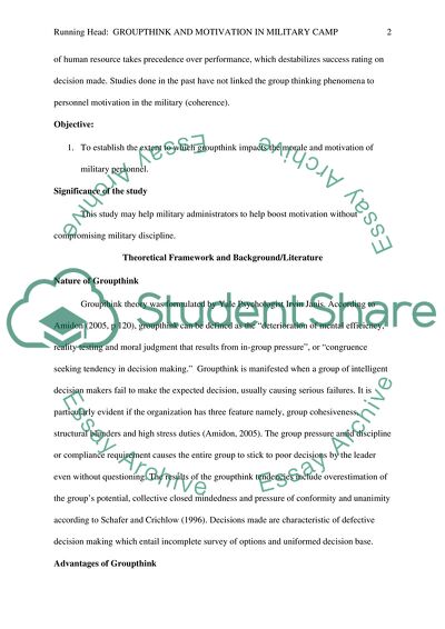 The Effect of Groupthink on the Motivation