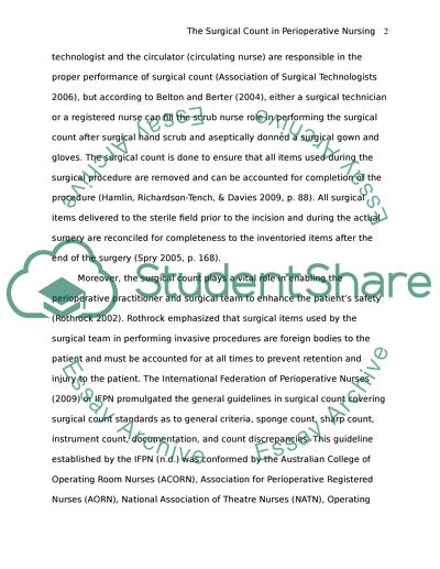 research topics related to perioperative nursing