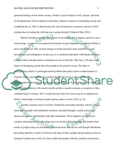 Suicide and Its Prevention