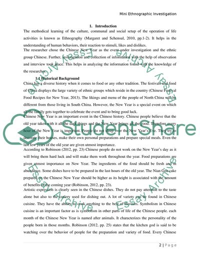 Mini Ethnographic Investigation: Food and Celebrations