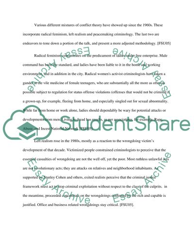 Conflict Theory Accounting for Criminal Behavior