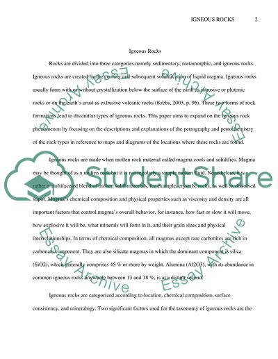 Definition of Igneous Rocks