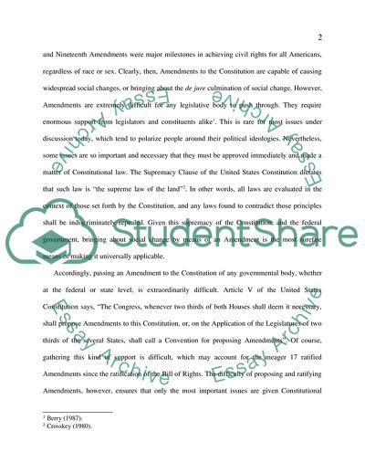 Amending the Constitution: How Hard It Is to Change