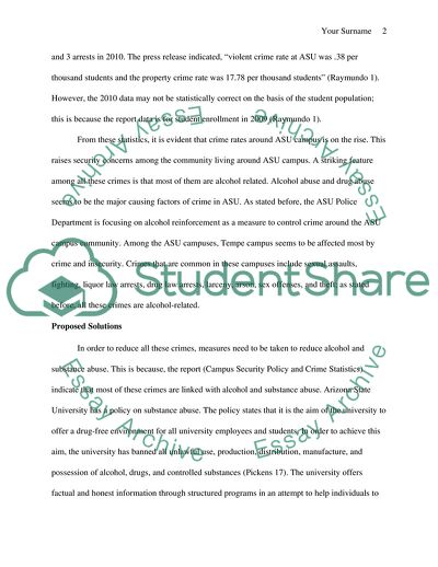 Crime Around the ASU Campus Community: Alcohol Reinforcement