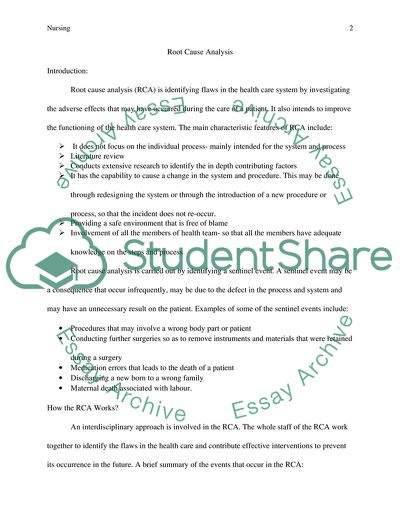 Root Cause Analysis - Delay in Treatment