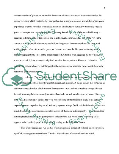 The Ability to Accessing Particular Autobiographical Memory