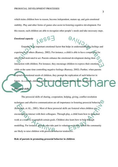 Prosocial Development Processes in Young Children