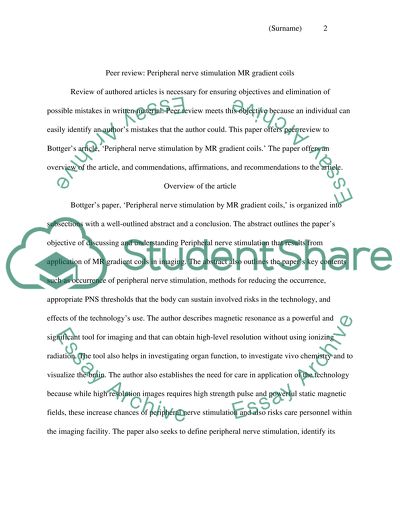 Peer review for assignments about (Peripheral Nerve Stimulation by MR gradient coils)