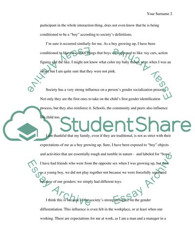 Gender Roles in Socialization Process