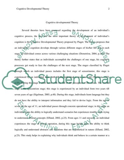 Cognnitive developement theory