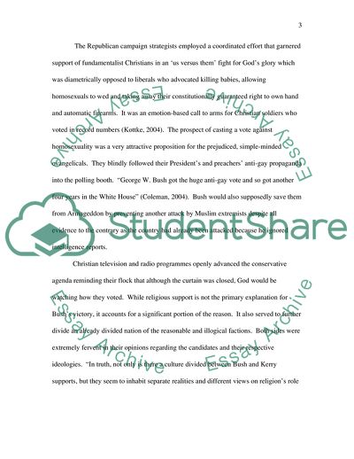 Why Did George W. Bush Win the 2004 Presidential Election