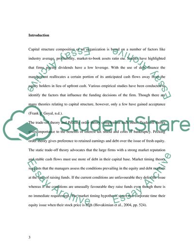 Capital Structure and Dividend Theory and Policy