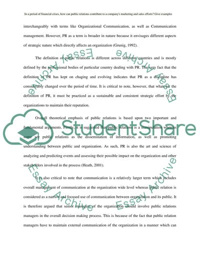 Contribution of Public to a Companys Marketing And Sales Efforts