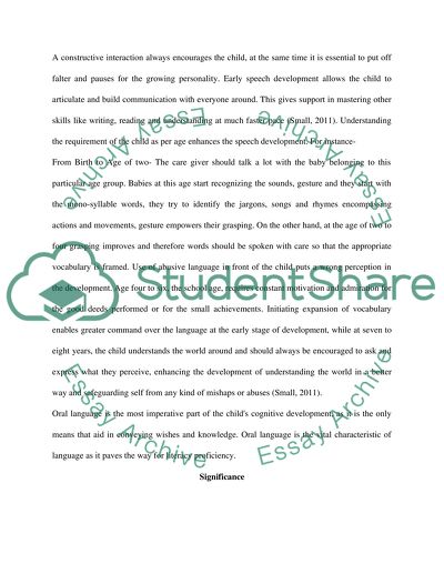 Oral Language Development in Children