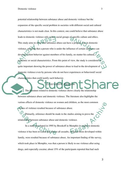 The Effects of Substance Abuse on Domestic Violence