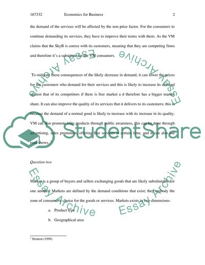 Economics for Business: Virgin Media Services