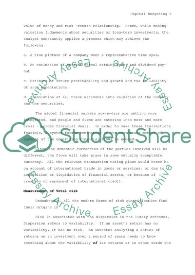 Capital Budgeting Statistics Project