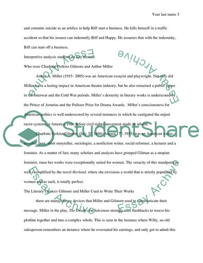 Charlotte Perkins Gilmans Herland and Arthur Millers Death of a Salesman