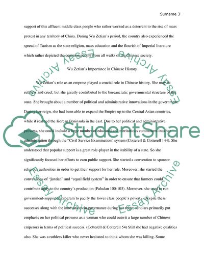 Wu Zetian as an Example of Womens Political Empowerment