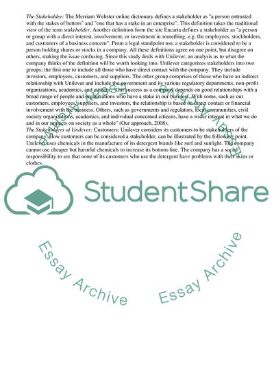 Role of Stakeholders in Multinational Company